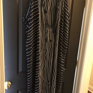 Navy Blue and White beach coverup - one size